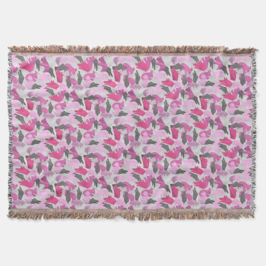 Couverture Camouflage animal Silhouette rose (Devant)