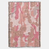 Couverture Camouflage Rose Gold Blush Pink Camo Motif de l'ar (devant Vertical)