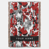 Couverture Camouflage rouge et gris Votre nom Personnaliser (devant Vertical)