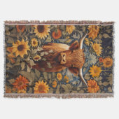 Couverture Campagne rustique Highland Cow Sunflowers (Devant)