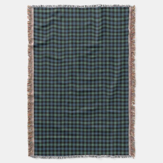 Couverture Campbell Clan Ancient Light Bleu et Tartan Vert (devant Vertical)