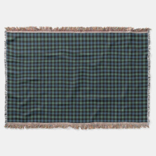 Couverture Campbell Clan Ancient Light Bleu et Tartan Vert