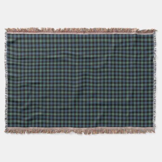 Couverture Campbell Clan Ancient Light Bleu et Tartan Vert (Devant)