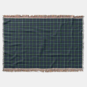 Couverture Campbell Clan Navy Blue and Green Tartan
