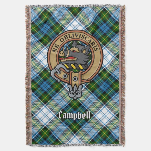 Couverture Campbell Crest sur tartan de robe (devant Vertical)