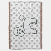 Couverture Caniche jouet blanc Chien de dessin animé mignon (devant Vertical)