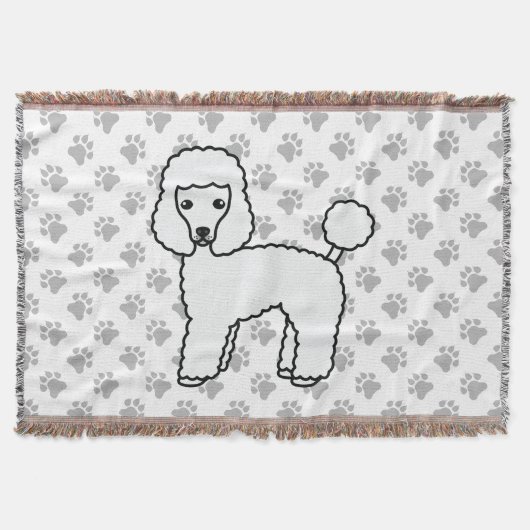 Couverture Caniche jouet blanc Chien de dessin animé mignon (Devant)