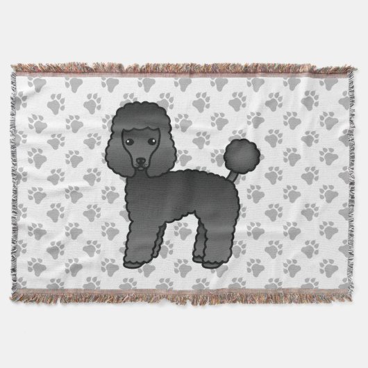 Couverture Caniche jouet noir Chien de dessin animé mignon (Devant)