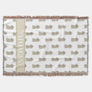 Couverture Caniche Personnalisé (Gris Argent) 