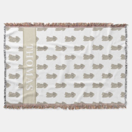 Couverture Caniche Personnalisé (Gris Argent)  (Devant)