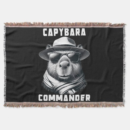 Couverture Capybara avec lunettes de soleil Capy Commander (Devant)