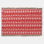 Couverture Cardigan Welsh Corgi Silhouettes Motif de Noël (Devant)