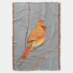 Couverture Cardinal sur la peinture de branche - Art original