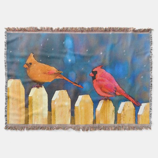 Couverture Cardinals on the Fence Painting - Art original (Devant)