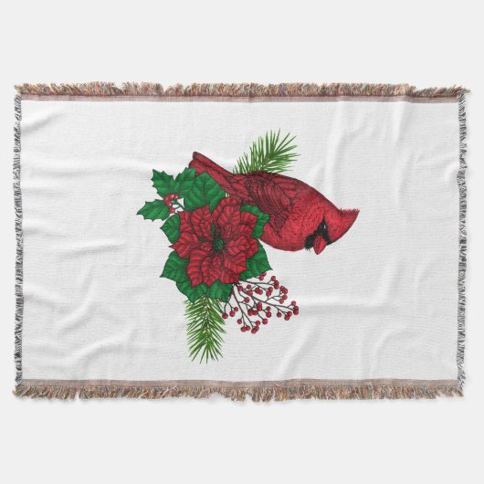 Couverture Cardinaux rouges sur décoration de Noël (Devant)