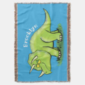 Couverture Caricature de dinosaure de triceratops vert mignon (devant Vertical)