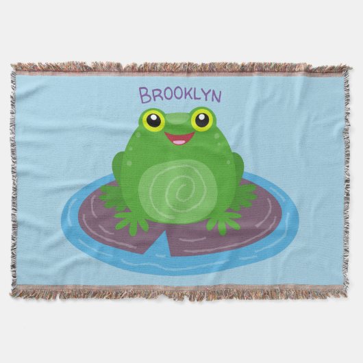 Couverture Caricature de grenouille verte mignonne (Devant)
