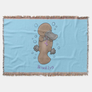 Couverture Caricature de platypus bébé très heureuse