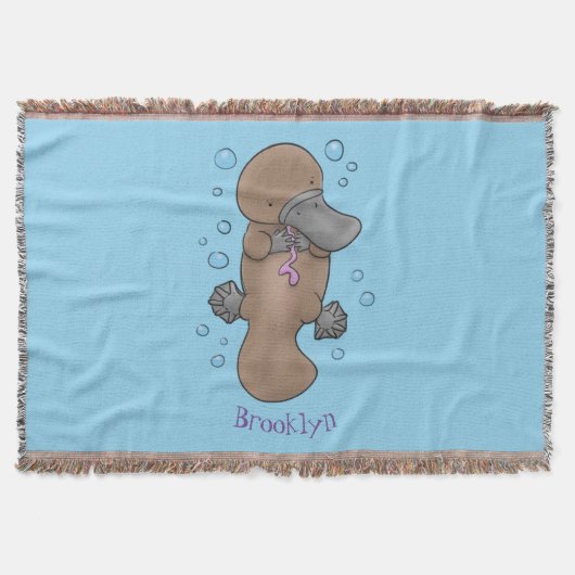 Couverture Caricature de platypus bébé très heureuse (Devant)