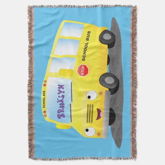 Couverture Caricature du bus scolaire jaune joyeux (devant Vertical)