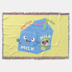 Couverture Caricature en carton de lait joyeux