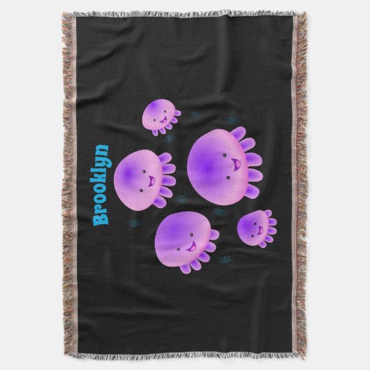 Couverture Caricature kawaii de méduse violette rose mou (devant Vertical)