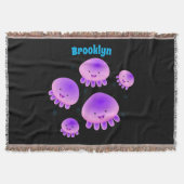 Couverture Caricature kawaii de méduse violette rose mou (Devant)