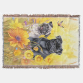 Couverture Carlin noir Fawn Field Jaune Fleur sauvage Amoureu (Devant)