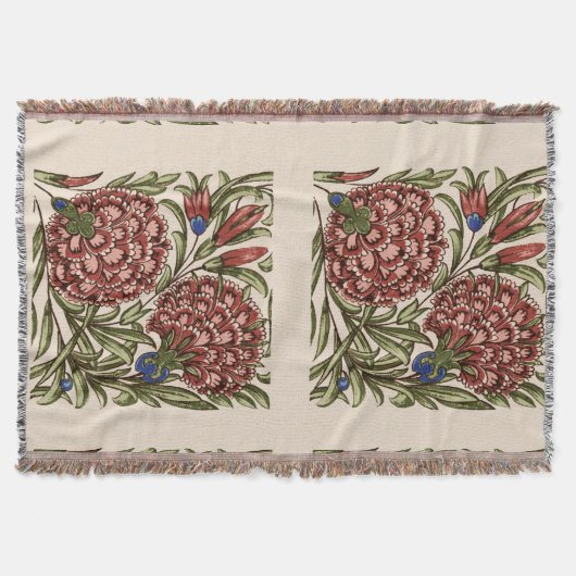 Couverture Carnation Carrelage Fleur Antique Art Rustique (Devant)
