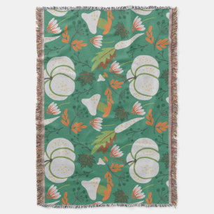 Couverture Carottes et champignons motifs sans soudure citrou