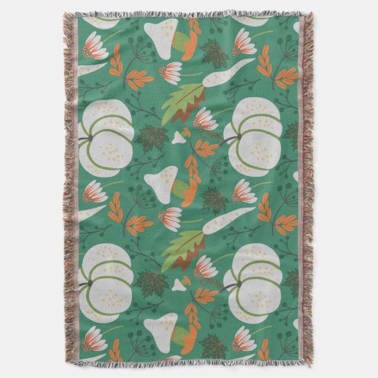 Couverture Carottes et champignons motifs sans soudure citrou (devant Vertical)