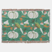 Couverture Carottes et champignons motifs sans soudure citrou (Devant)