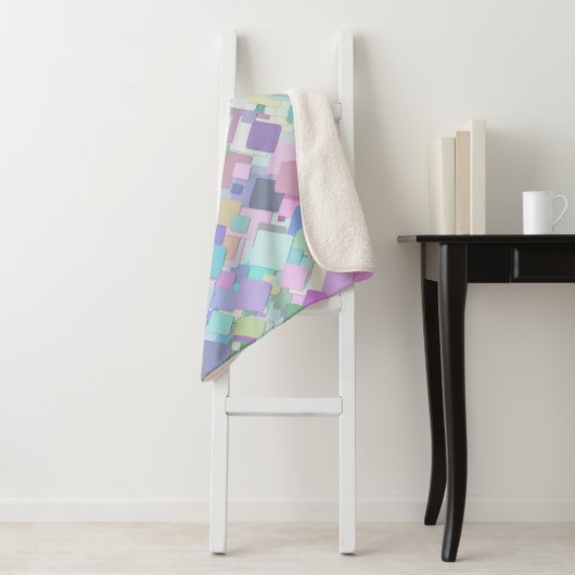 couverture carré pastel (En situation)