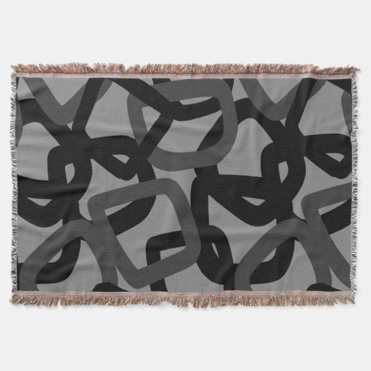 Couverture Carré Tangle noir et gris charbon (Devant)