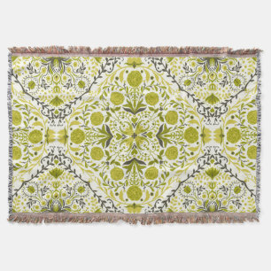 Couverture Carreaux de fleurs en vert