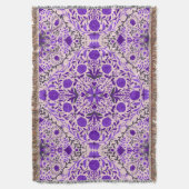 Couverture Carreaux floraux en violet et coton bonbon rose (devant Vertical)