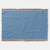 Couverture Carreaux Gingham Bleu de Base/Bleu Bébé en Diagona (Devant)