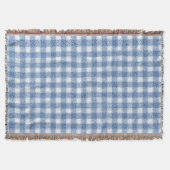 Couverture Carreaux Gingham Bleu et Blanc Classiques (Devant)