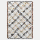 Couverture Carreaux Noir Blanc Orange (devant Vertical)