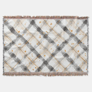 Couverture Carreaux Noir Blanc Orange