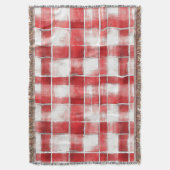 Couverture Carreaux Rouges Blancs Rayures (devant Vertical)