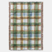 Couverture Carreaux Vert Marron Bleu Rayures (devant Vertical)