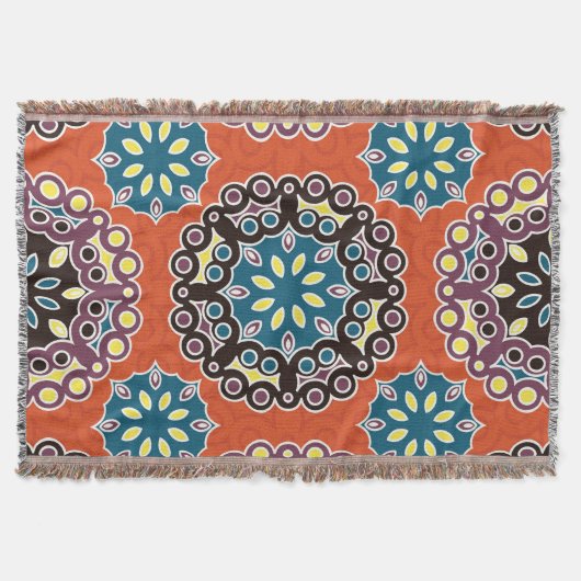Couverture Carrelage arabe, motif patchwork vintage. (Devant)
