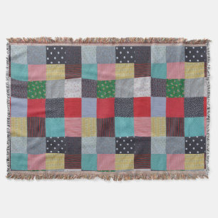 Couverture carrés à motifs de patchwork vintage coloré