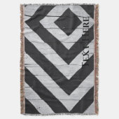 Couverture Carrés noirs et blancs personnalisés sur bois (devant Vertical)