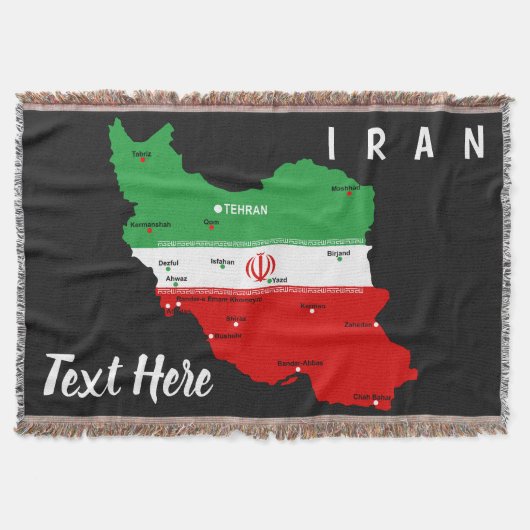 Couverture Carte de l'Iran avec drapeau et emblème (Devant)