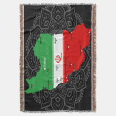 Couverture Carte de l'Iran avec drapeau et emblème (devant Vertical)
