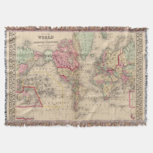 Couverture Carte de proj de Mercator du monde par Mitchell (Devant)