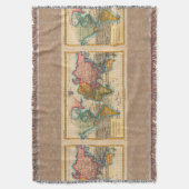 Couverture Carte du monde 1700s Antique Continents (devant Vertical)