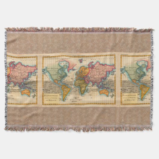 Couverture Carte du Monde 1780 Bonne Antique Planisphère (Devant)